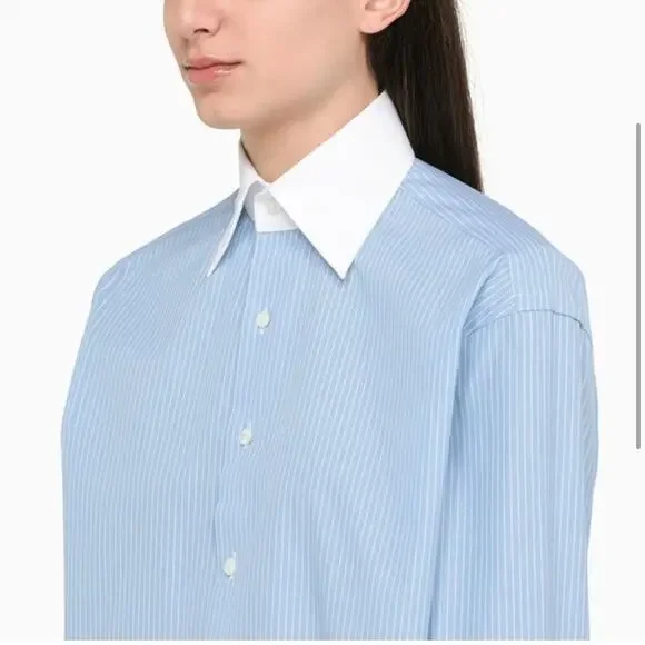 Woera signature button up pinstripe